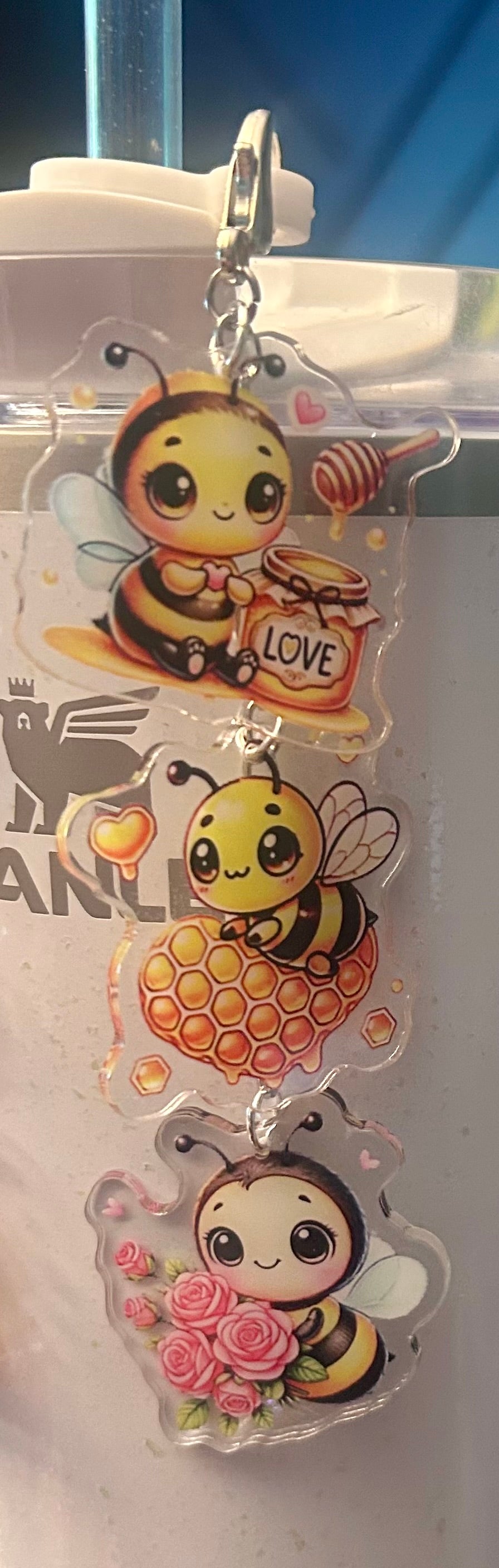 Bumble Bee Straw Topper Dangle Charm