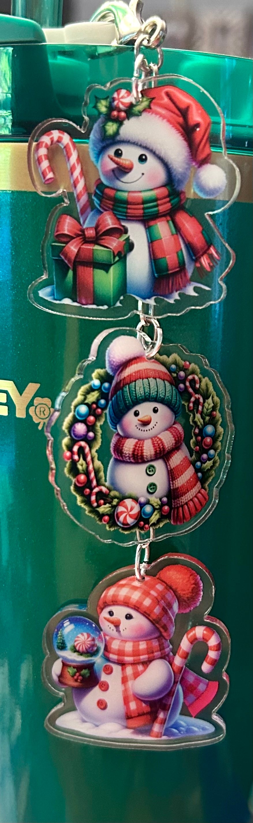 Snowman Straw Topper Dangle Charm