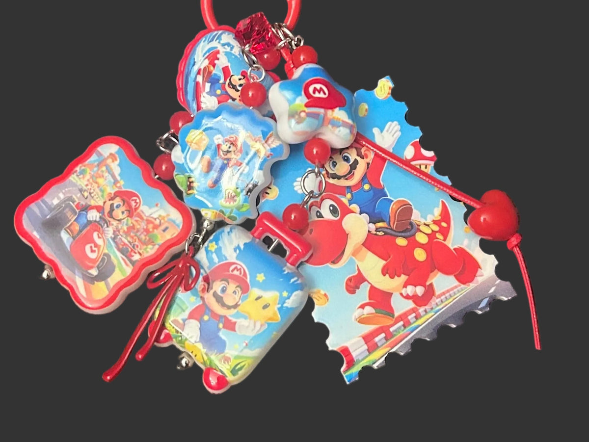 Gamer Straw Topper Bag Key Charm