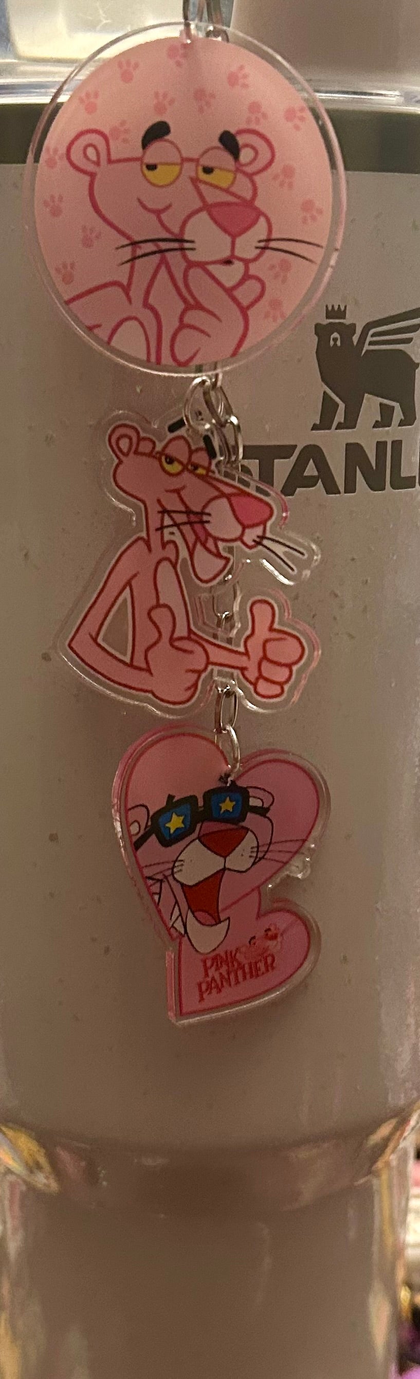 Pink Straw Topper Dangle Charm