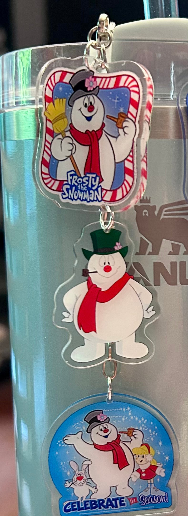 Snowman Straw Topper Dangle Charm