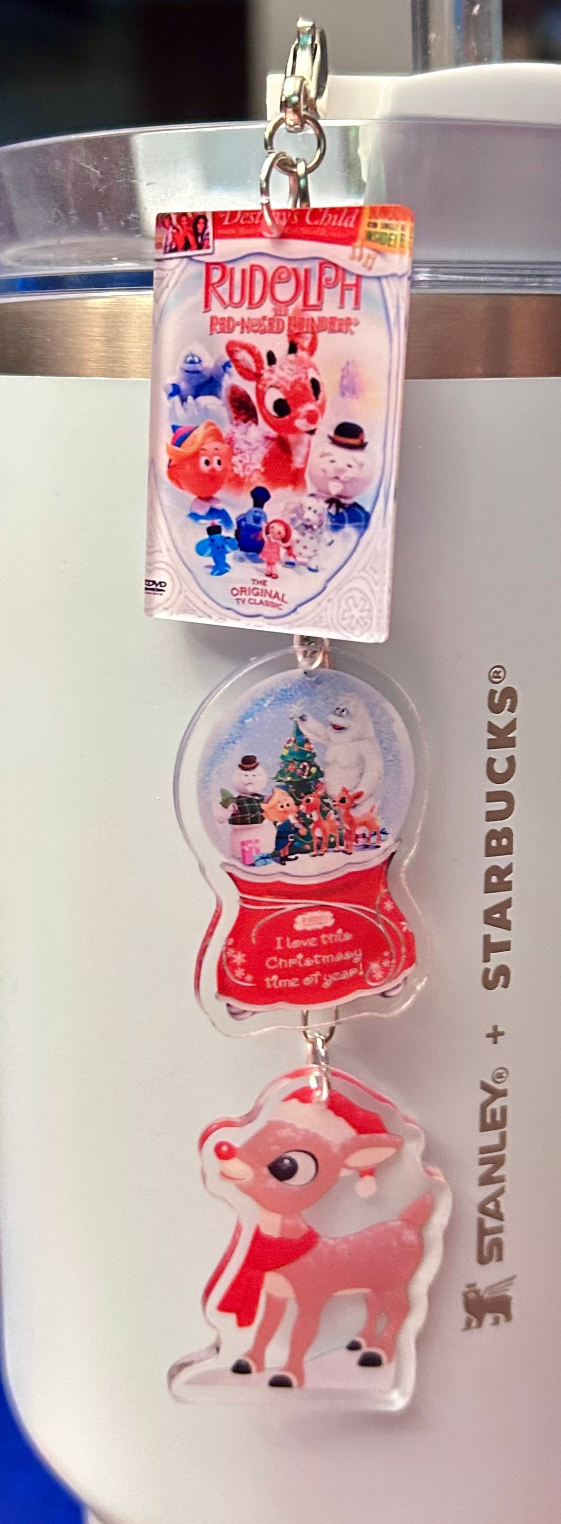 Reindeer Straw Topper Dangle Charm