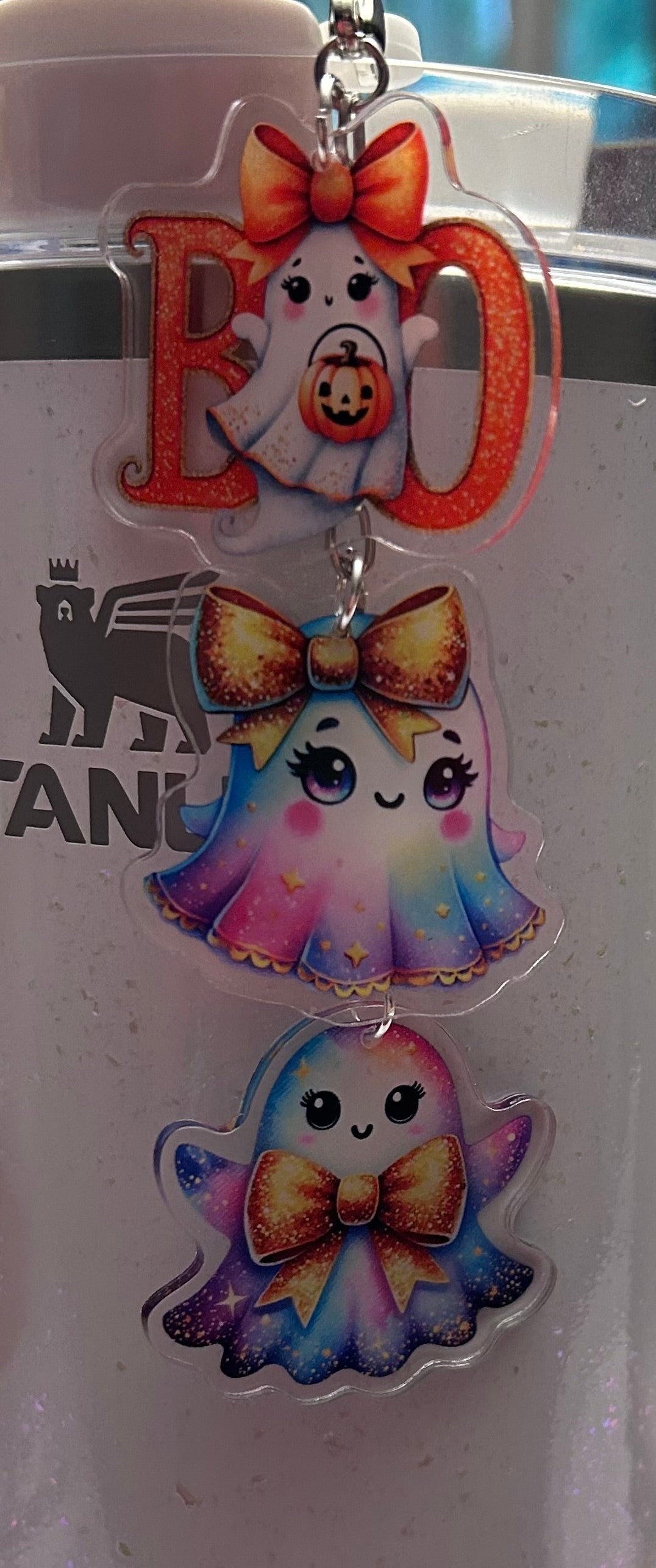 Ghost Straw Topper Dangle Charm