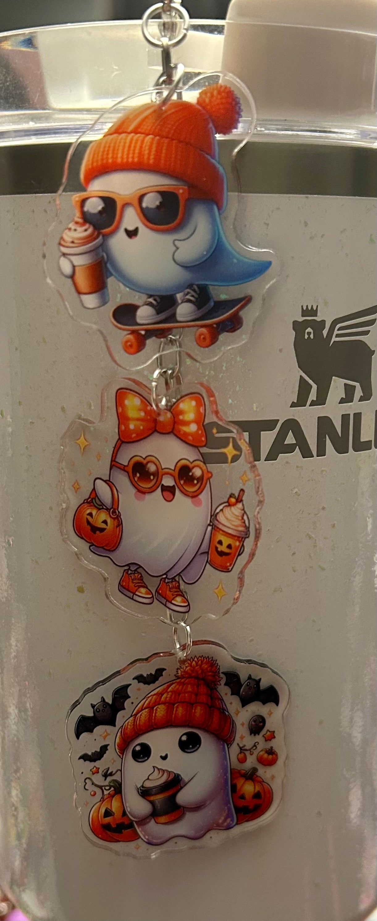 Ghost Straw Topper Dangle Charm