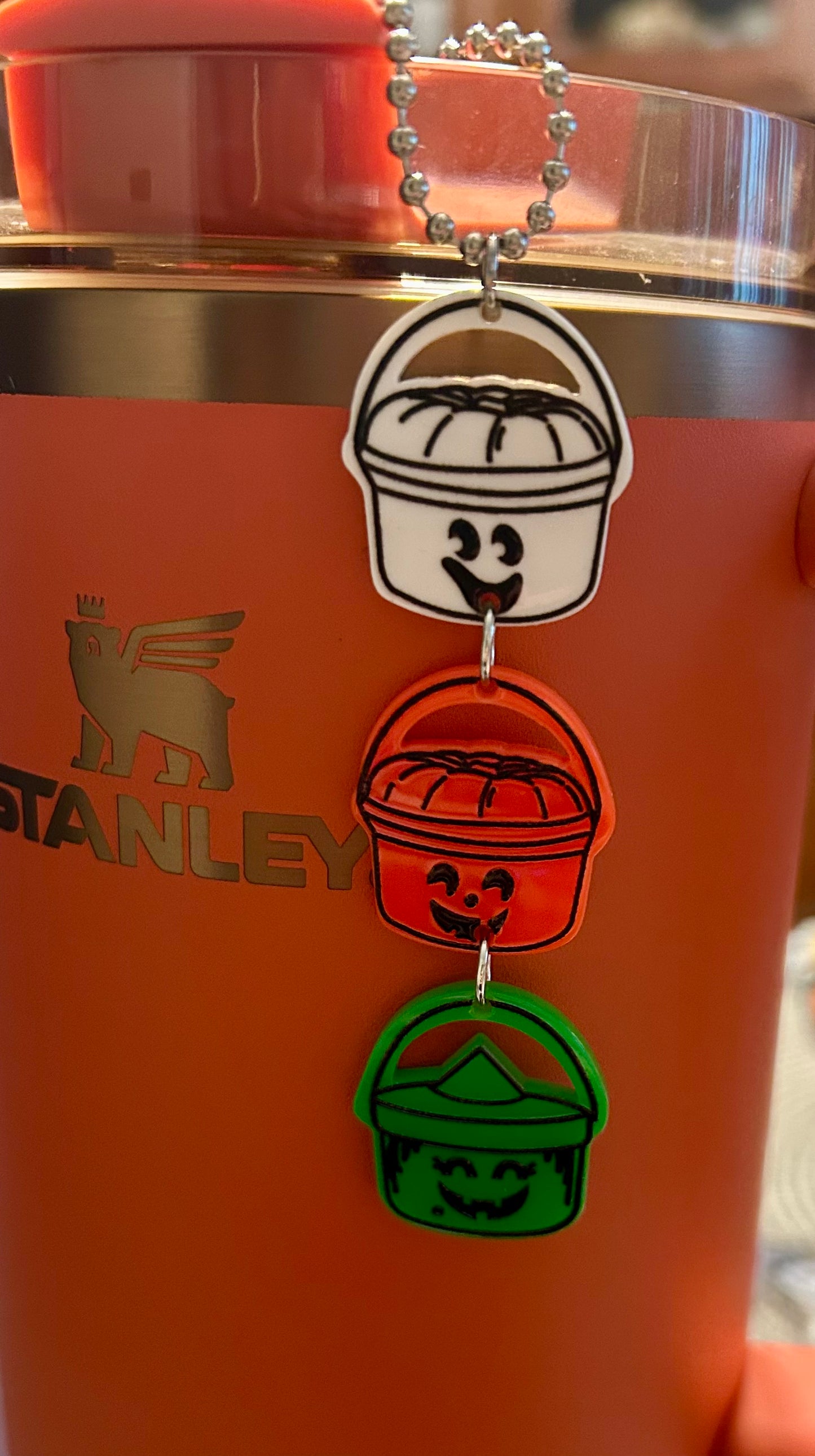 Boo Bucket Straw Charm