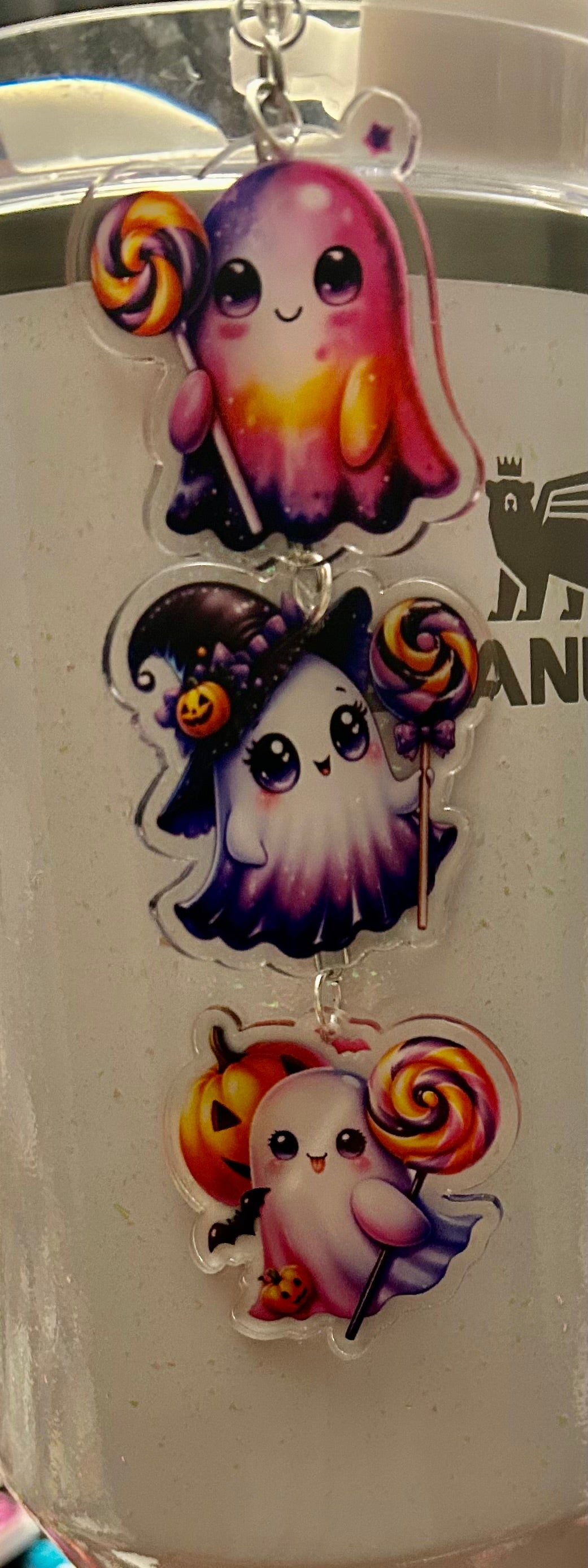 Ghost Straw Topper Dangle Charm