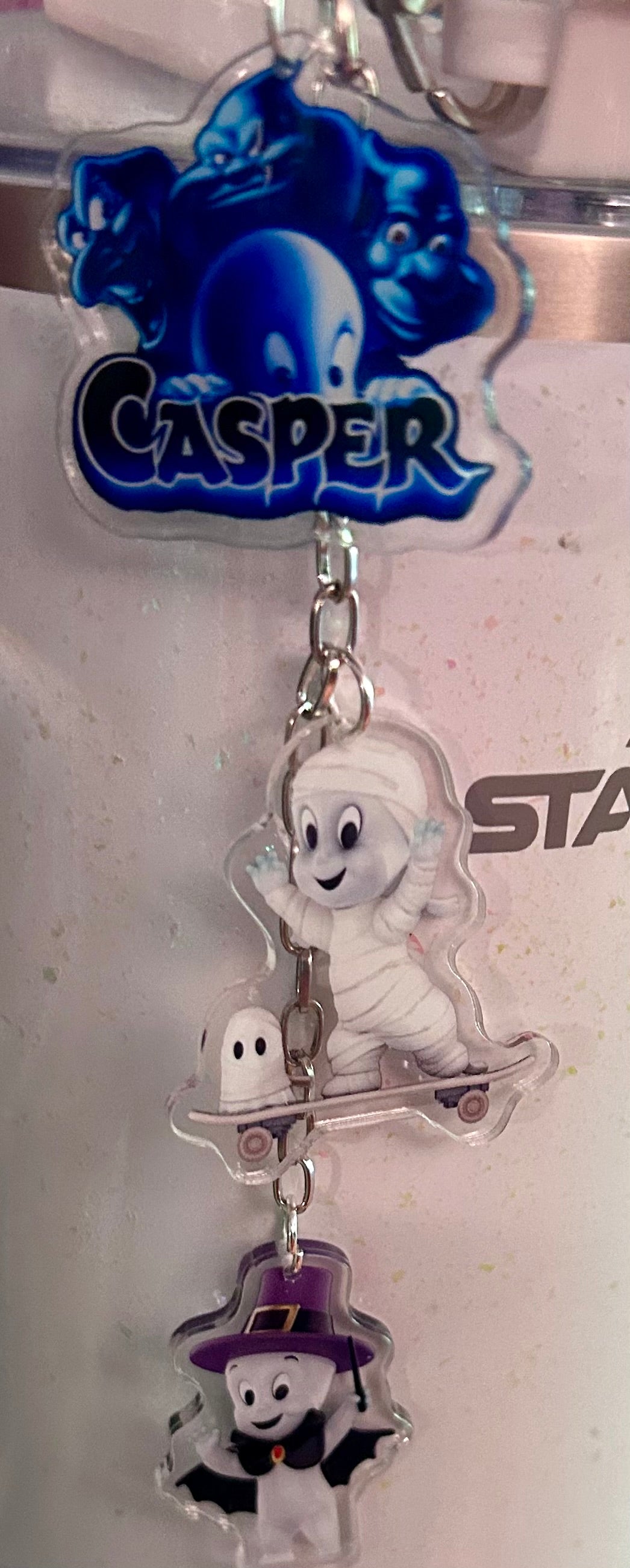 Ghost Straw Topper Dangle Charm