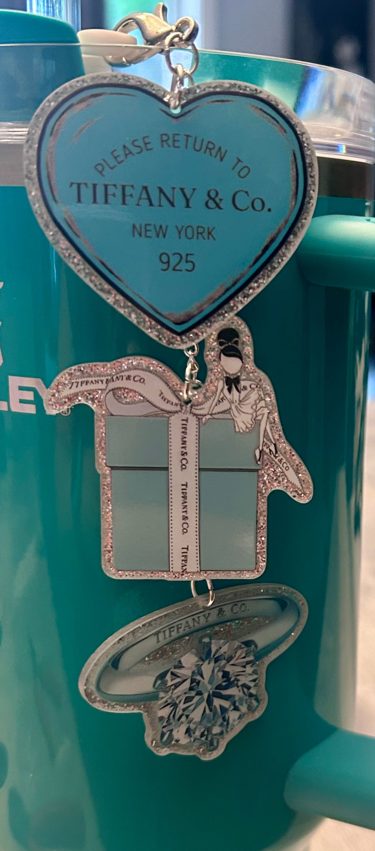 Tiff Straw Topper Dangle Charm