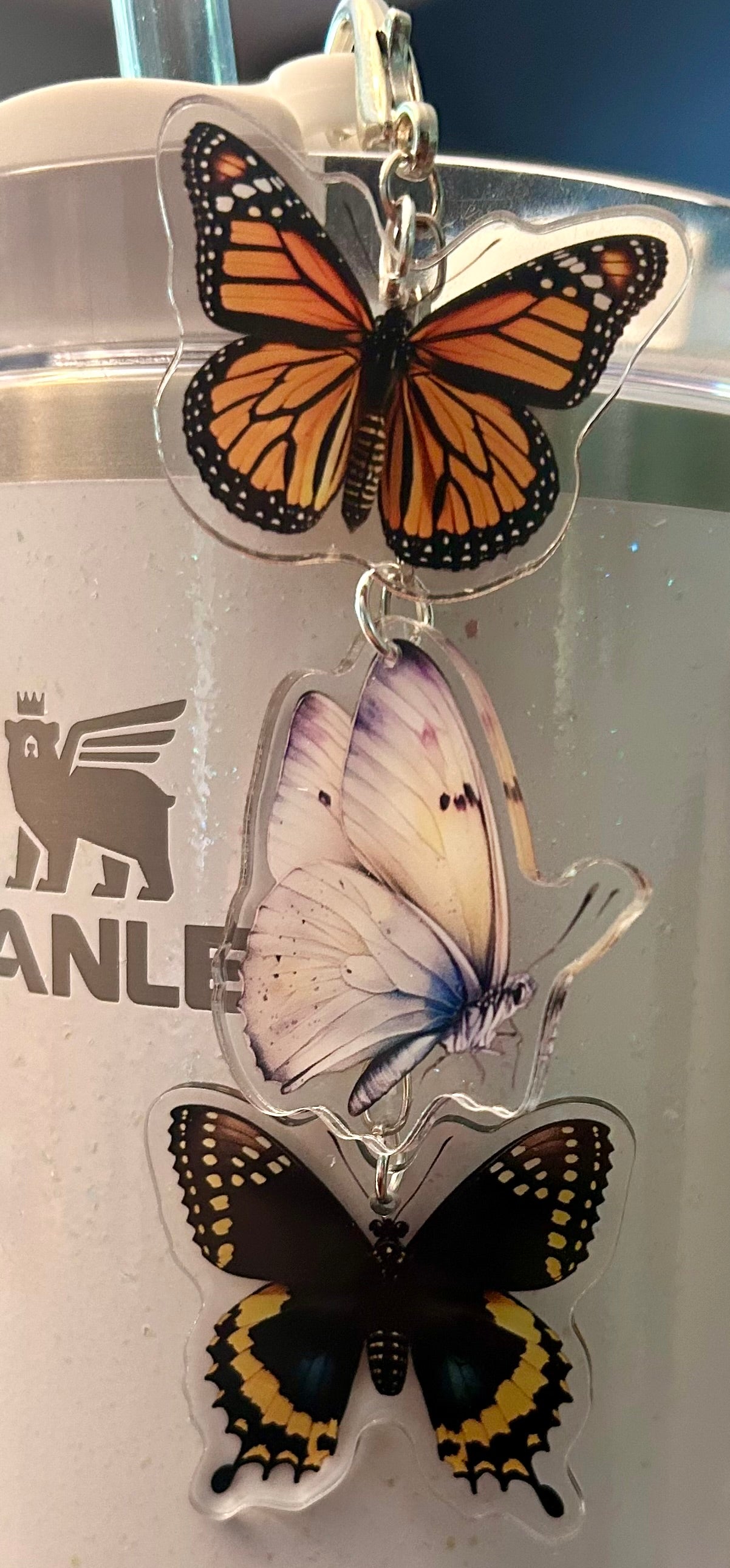 Butterflies Straw Topper Dangle Charm