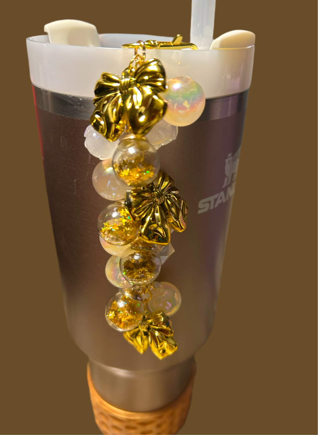 Golden Bow Inspired Straw Dangle