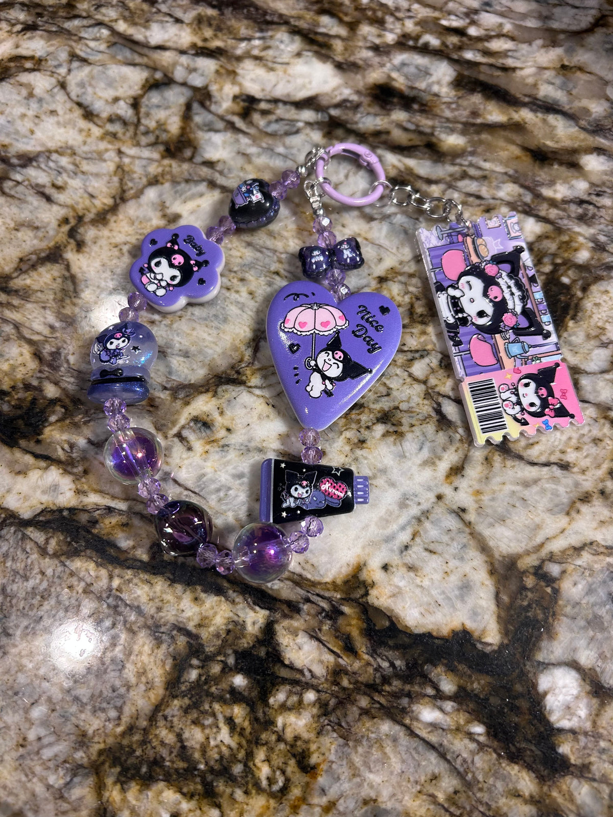 Straw Topper Bag Key Charm