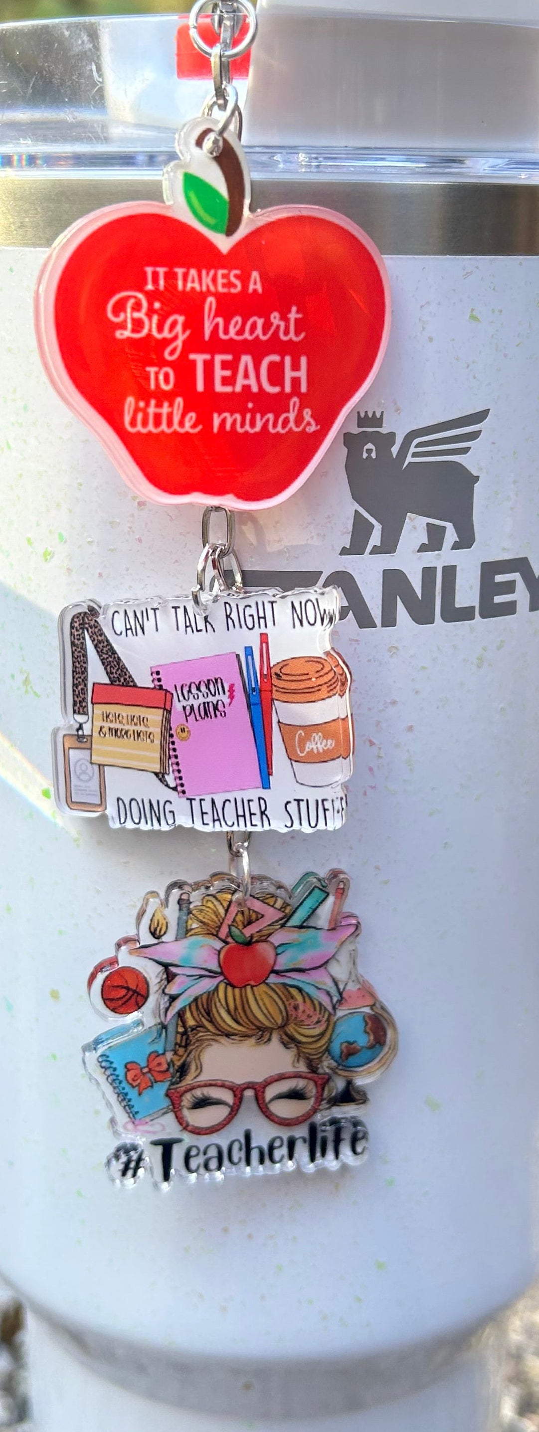 Teacher Straw Topper Dangle Charm