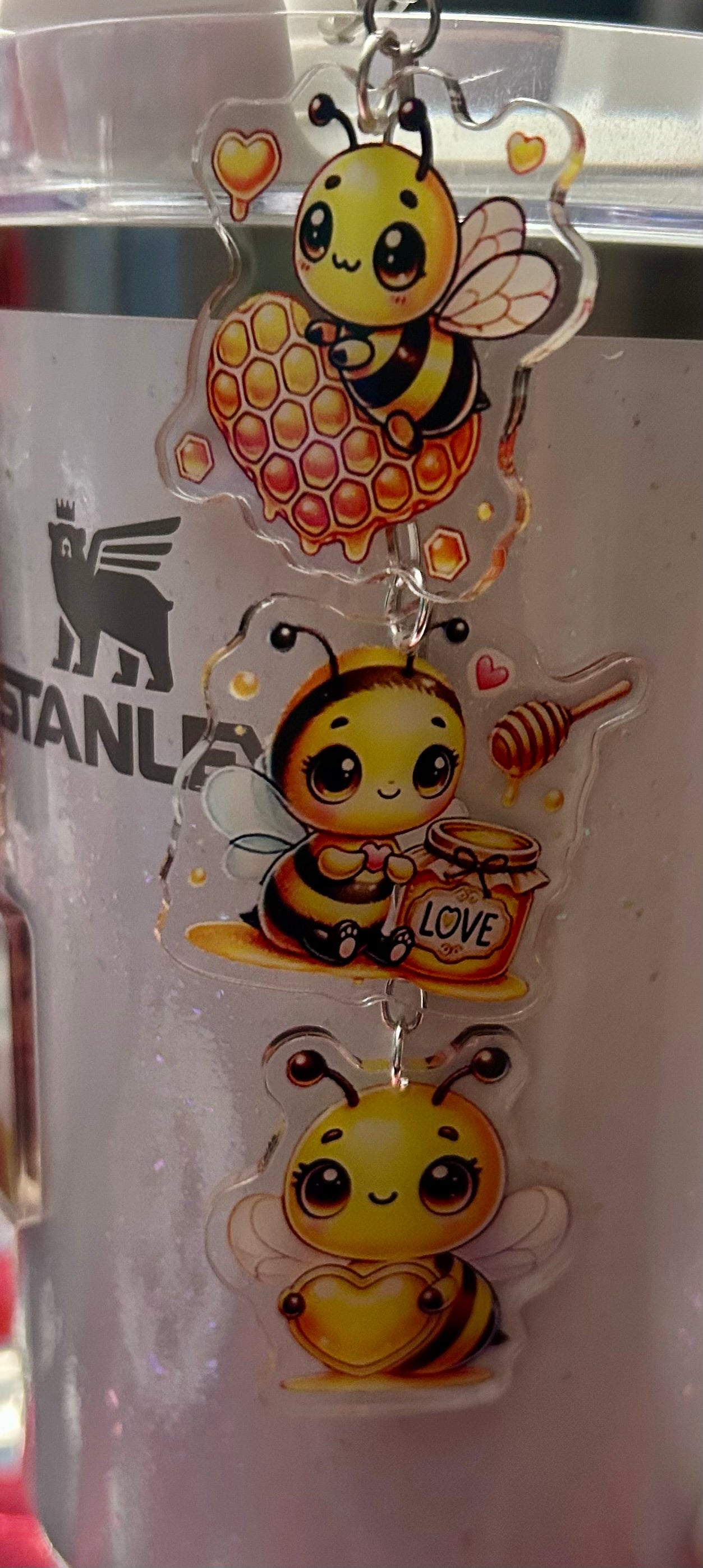 Bee Straw Topper Dangle Charm