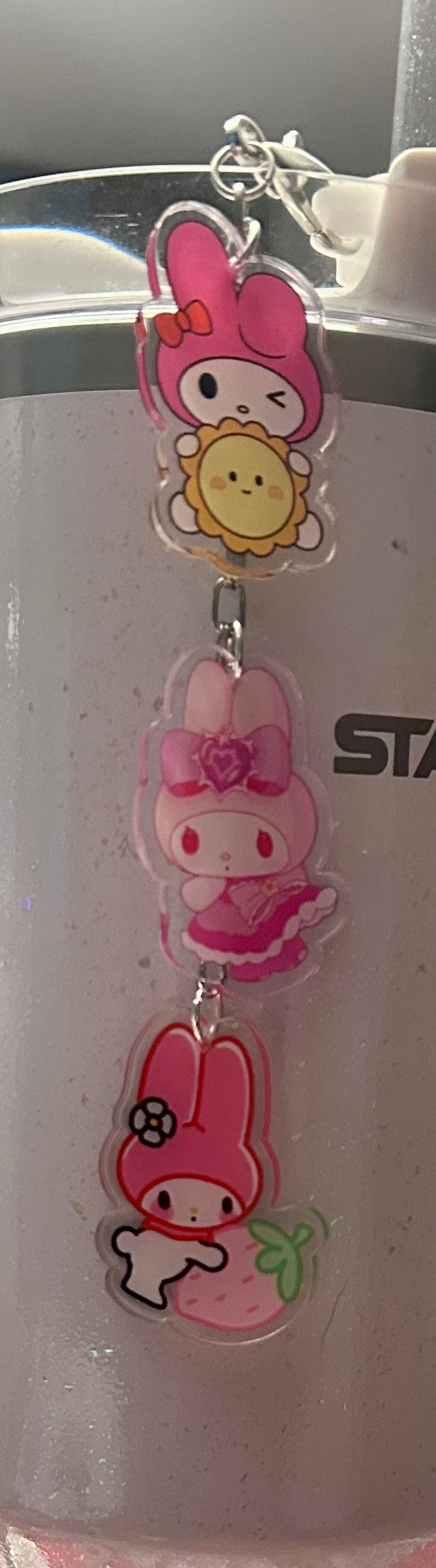 Pink Straw Topper Dangle Charm