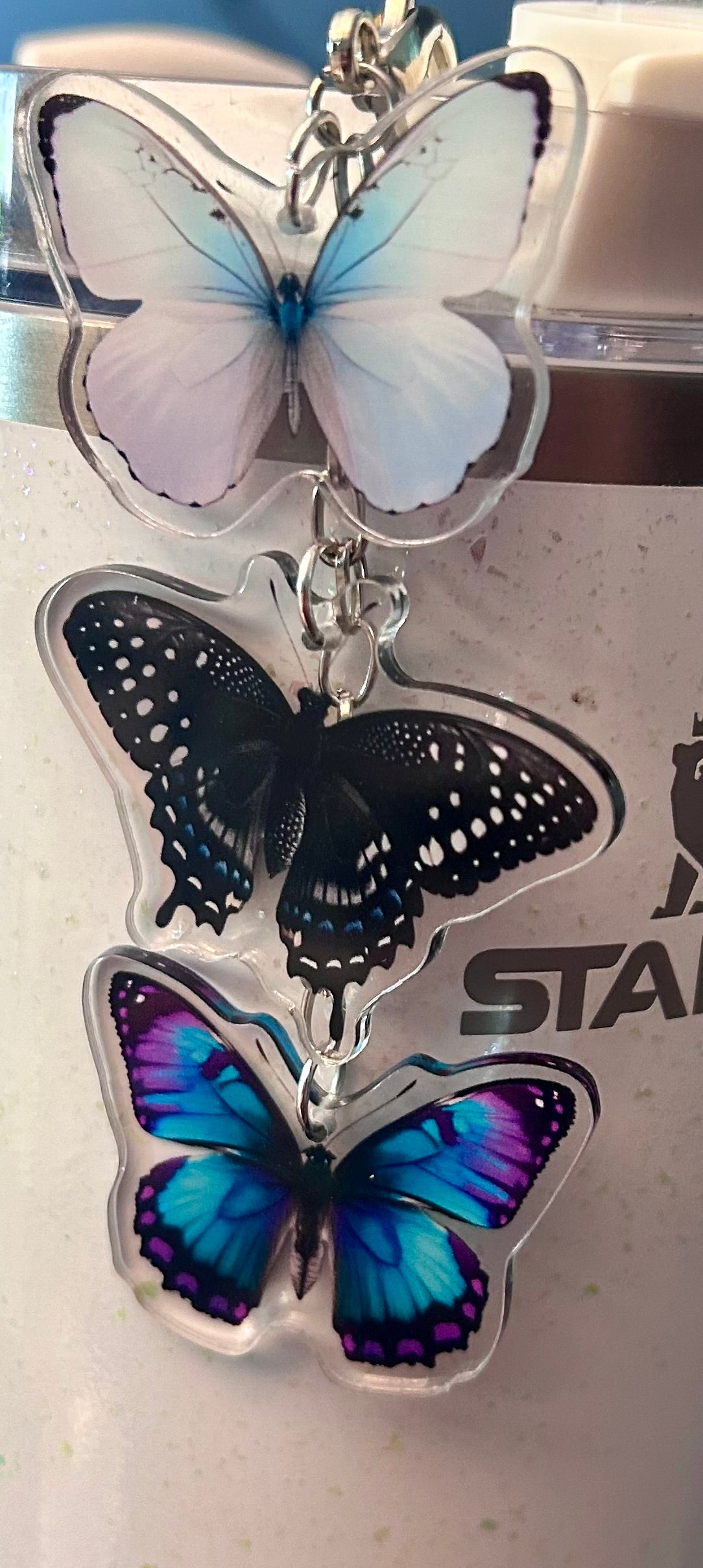 Butterflies Straw Topper Dangle Charm