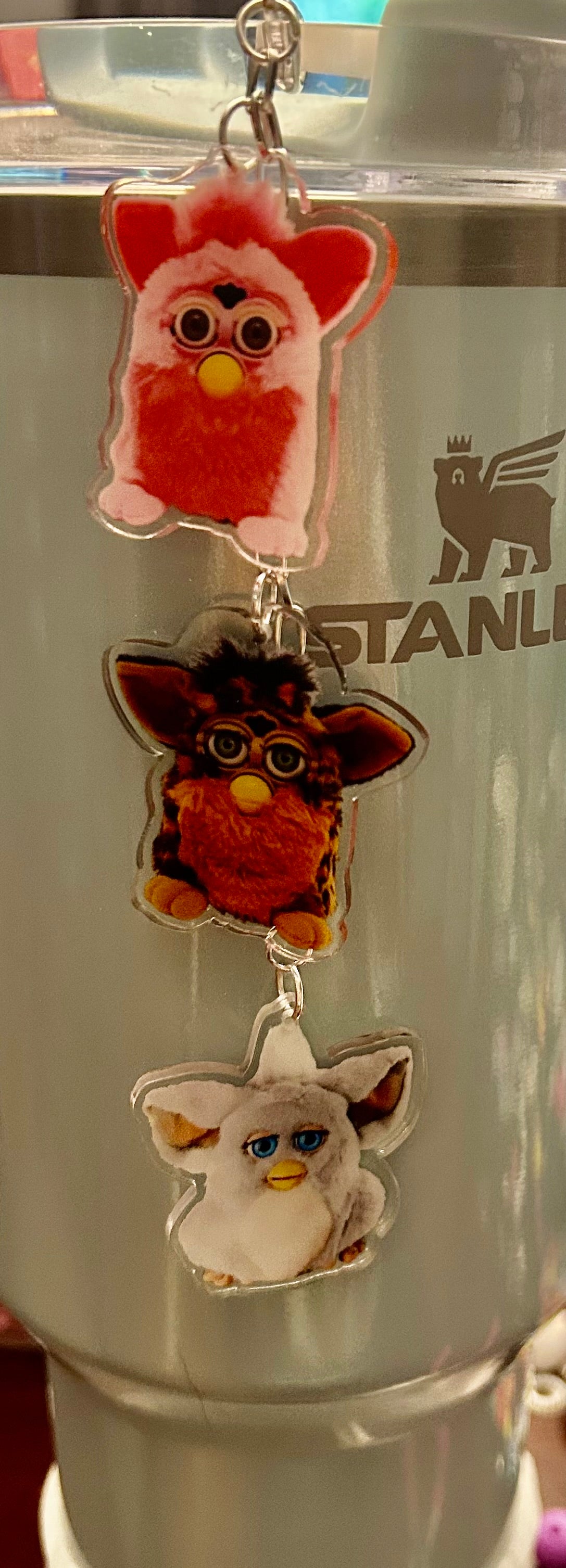 Fur Straw Topper Dangle Charm