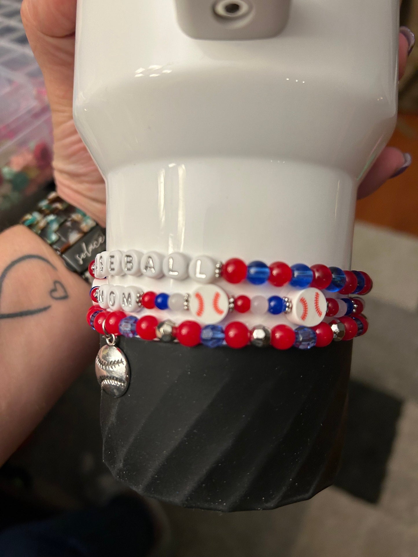 Baseball Mom Bracelet Stack set of 3 for Stanley Cup