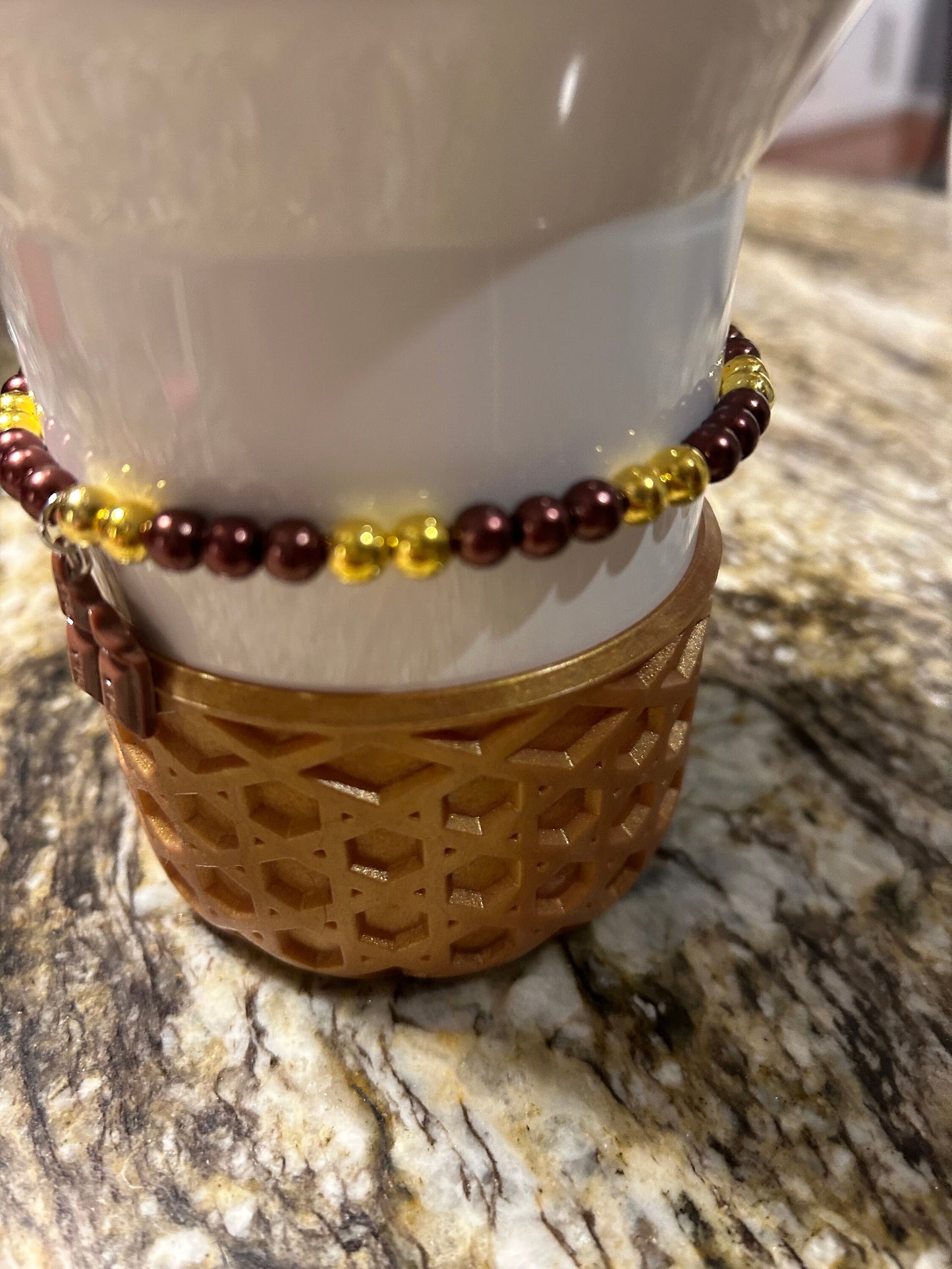 Chocolate Gold Stanley Cup Bracelet Boot Topper