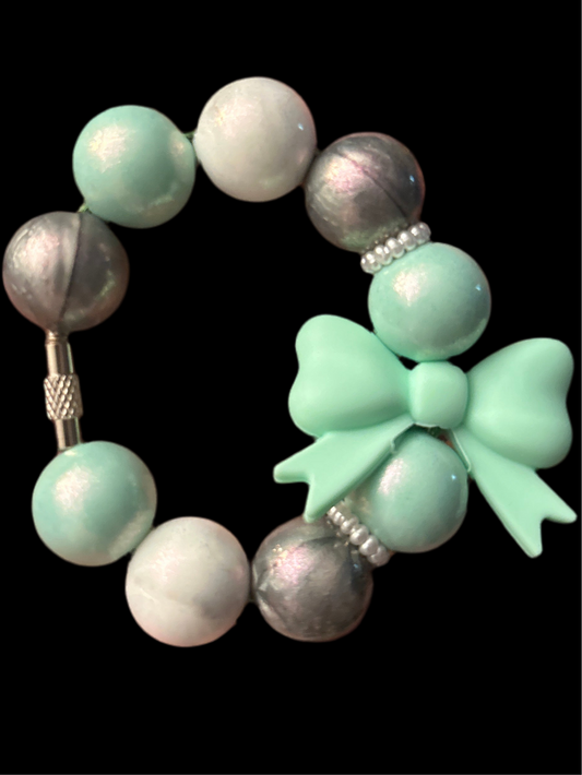 Mint Bow Handle Charm