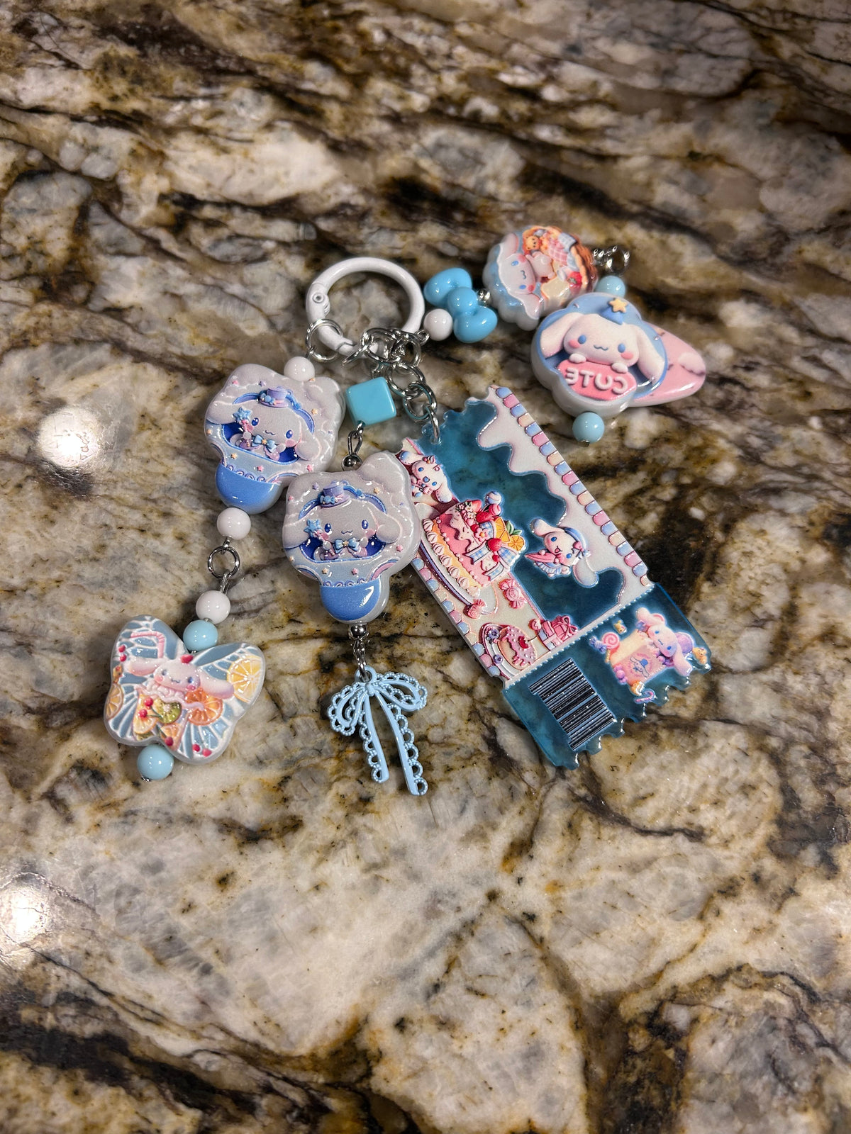 Straw Topper Bag Key Charm