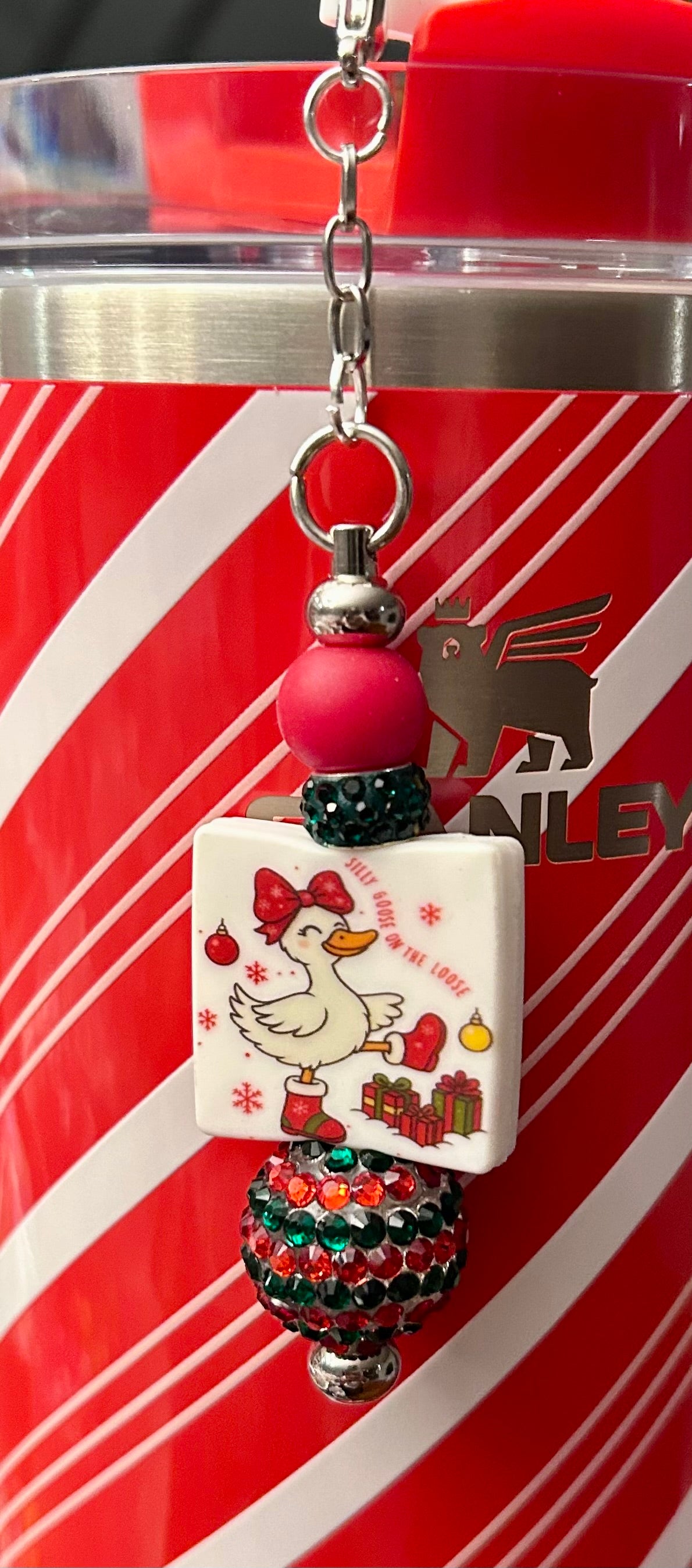 Goose Straw Dangle and Handle Charm Topper Set