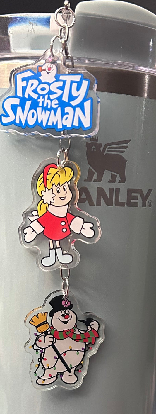 Snowman Straw Topper Dangle Charm