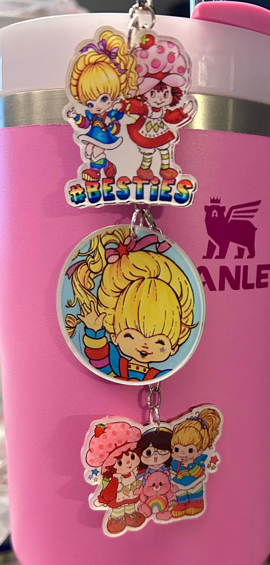 Besties Straw Topper Dangle Charm