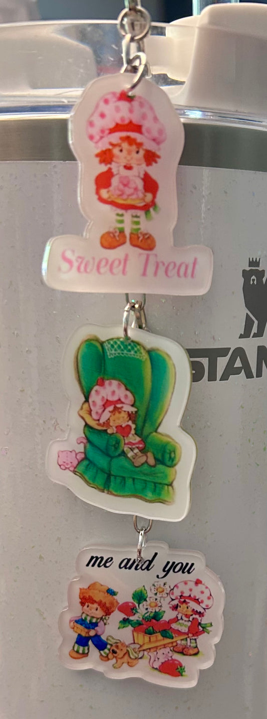 Strawberry Straw Topper Dangle Charm