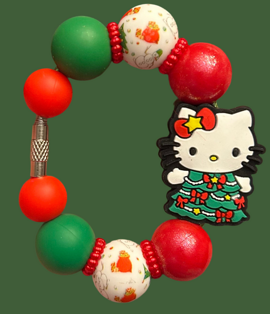Christmas Cat Handle Charm