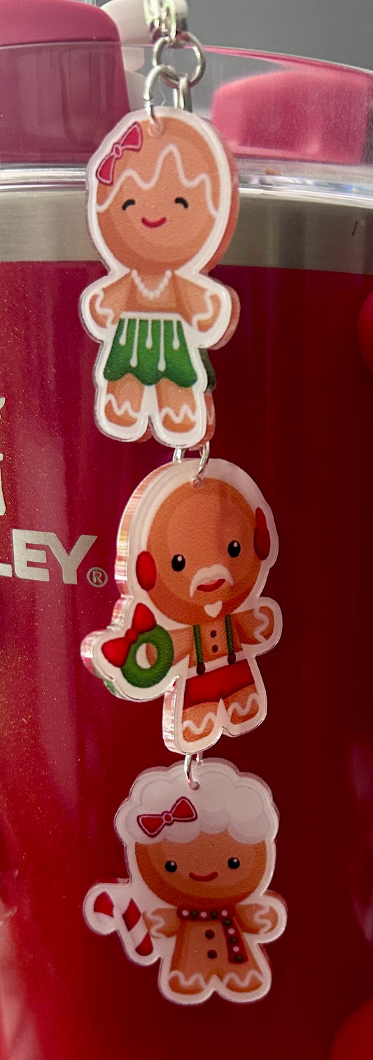 Gingerbread Straw Topper Dangle Charm