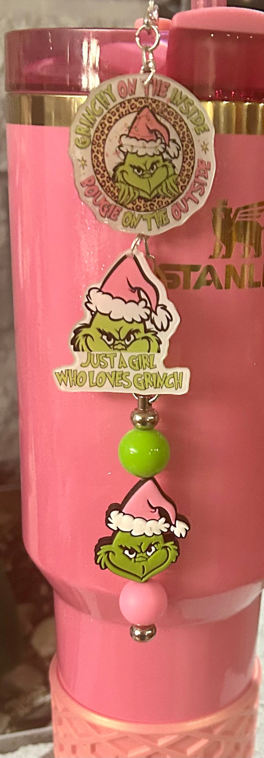 Green One Straw Topper Dangle Charm