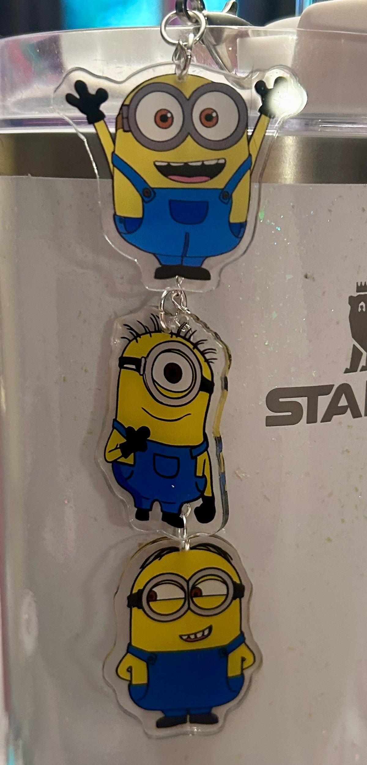 Yellow Guys Straw Topper Dangle Charm
