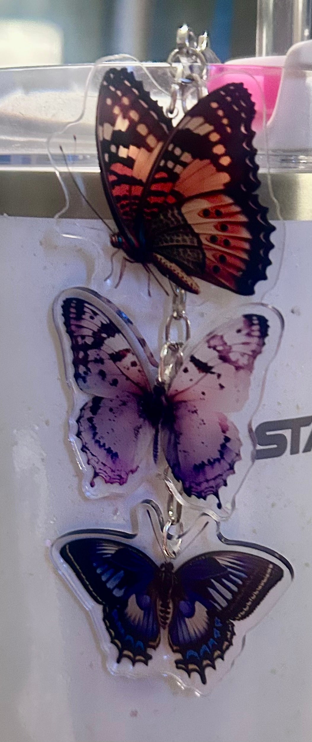 Butterfly Straw Topper Dangle Charm