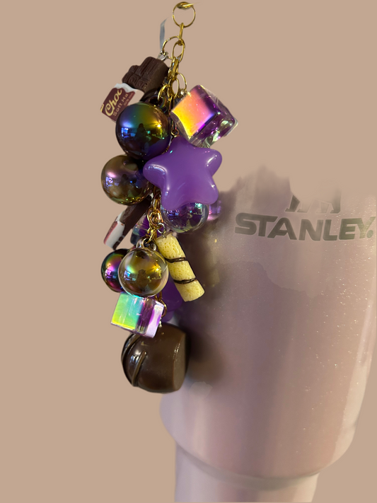 Chocolate Straw Dangle and Handle Charm Set