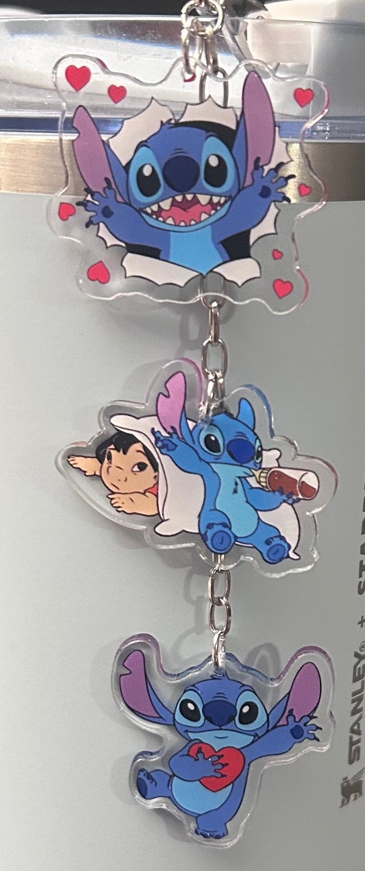 Blue Alien Straw Topper Dangle Charm