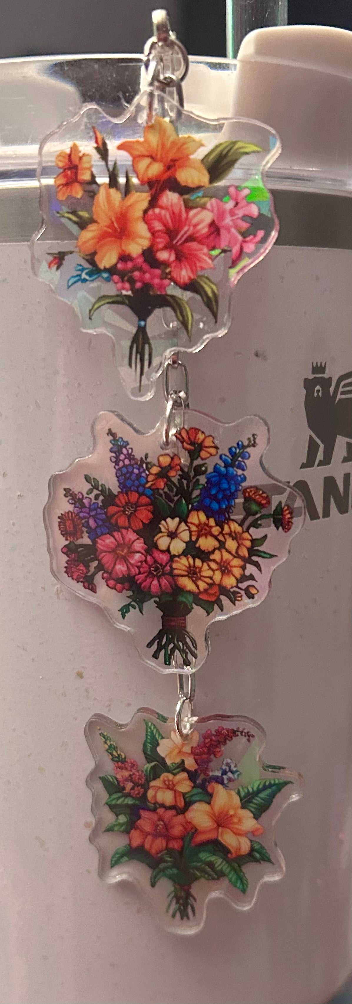 Flowers Straw Topper Dangle Charm