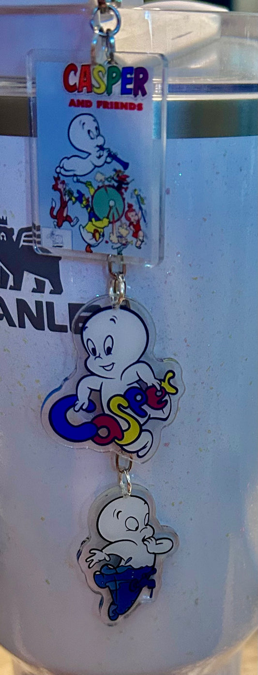 Ghost Straw Topper Dangle Charm