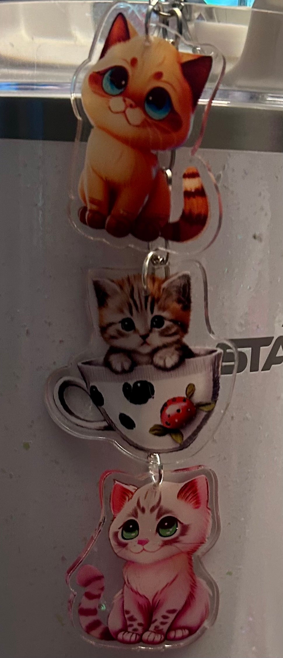 Cats Straw Topper Dangle Charm