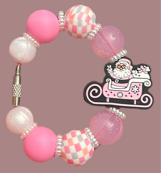 Pink Santa Handle Charm