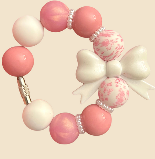 White Bow Handle Charm
