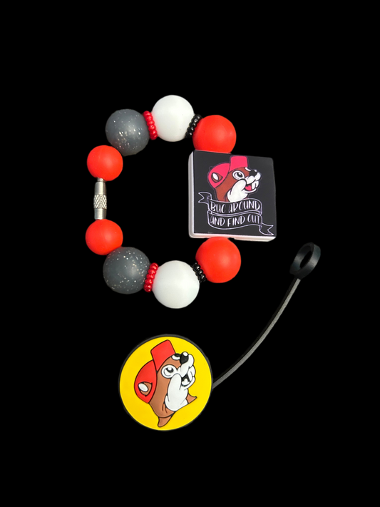 Buc Handle Charm and Straw Topper Set