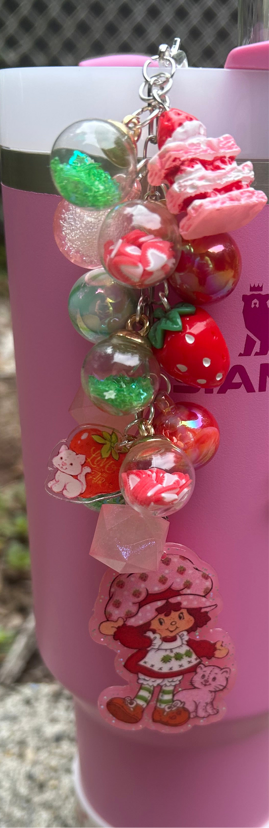 Strawberry Straw Topper Dangle Charm