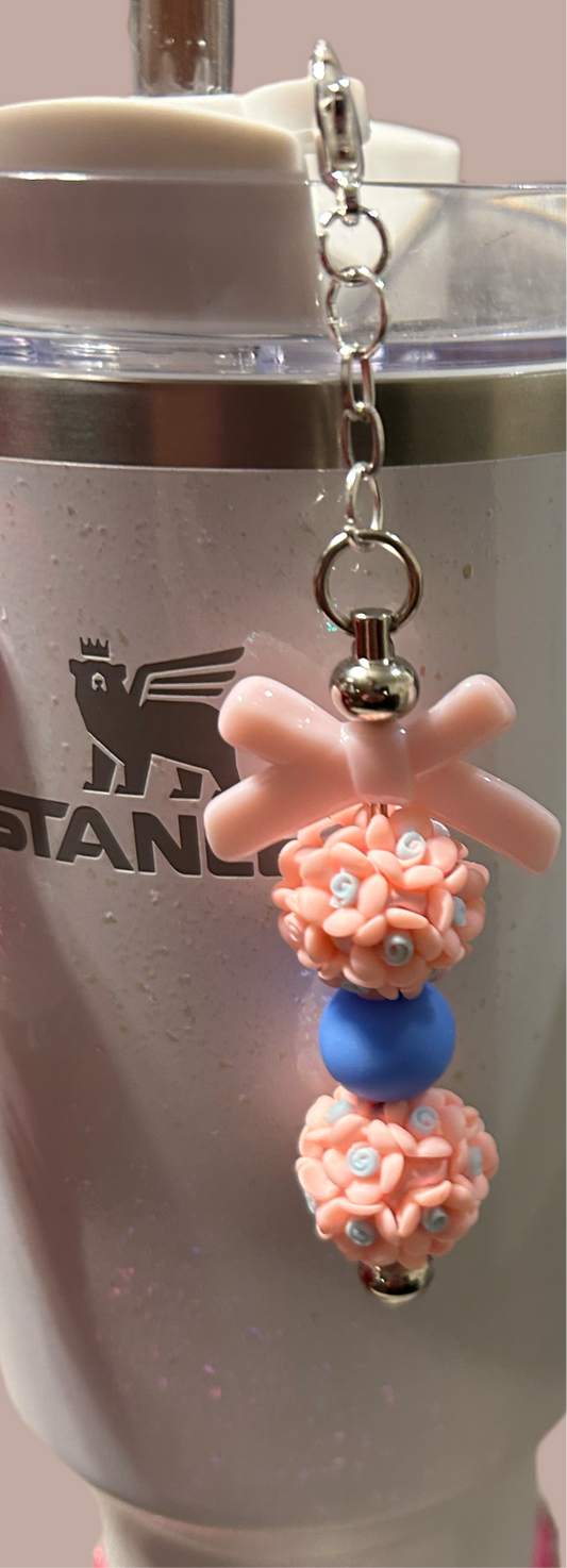 Flower Bow Straw Dangle