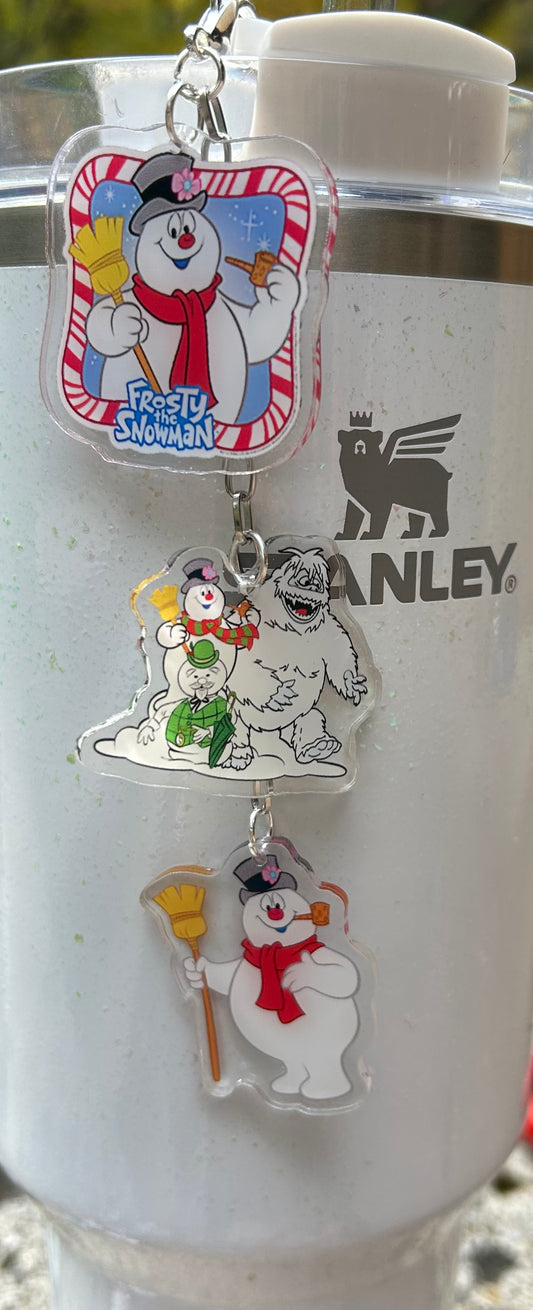 Snowman Straw Topper Dangle Charm