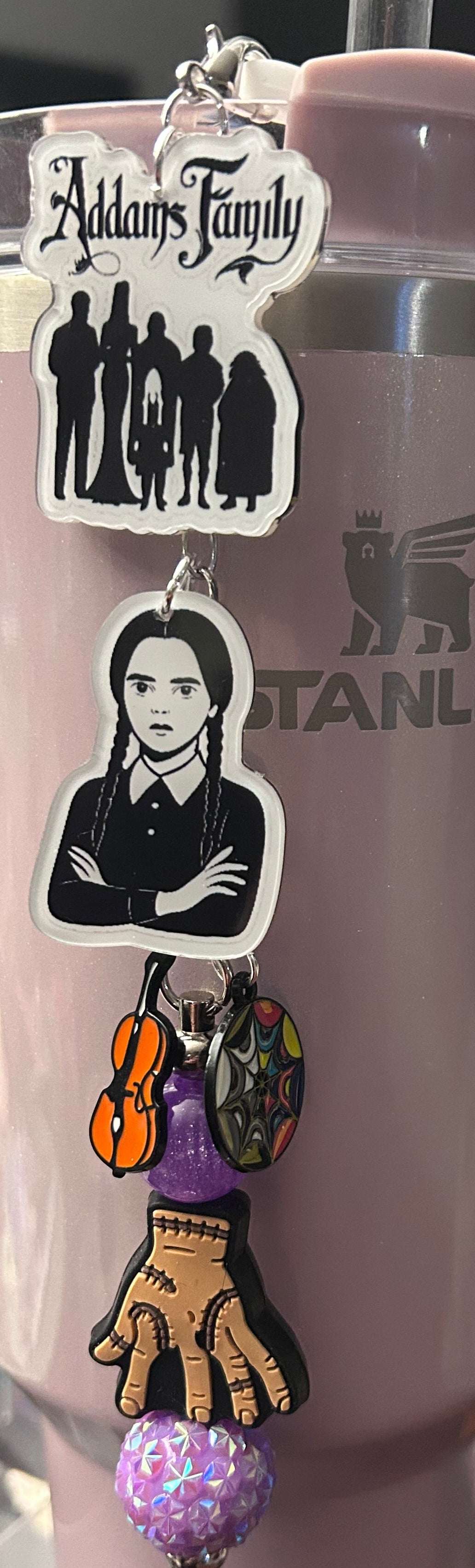 Goth Girl Straw Topper Dangle Charm