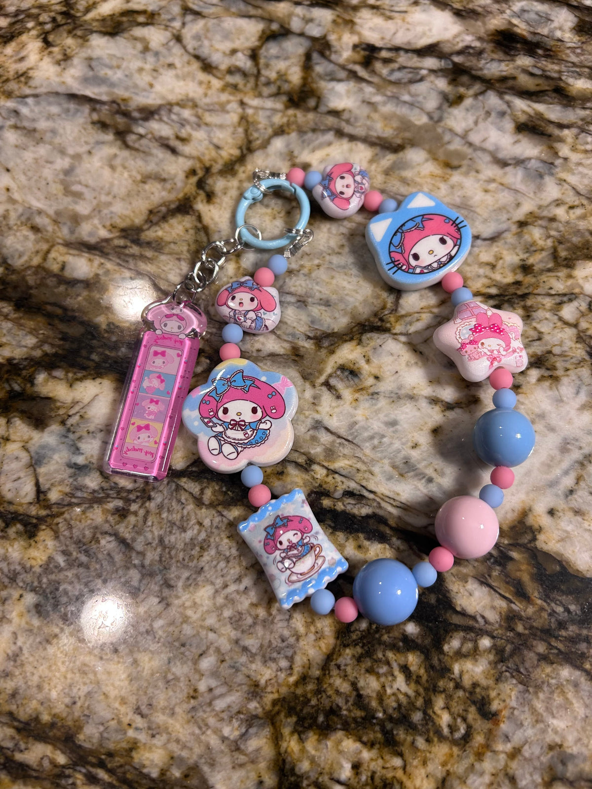 Straw Topper Bag Key Charm