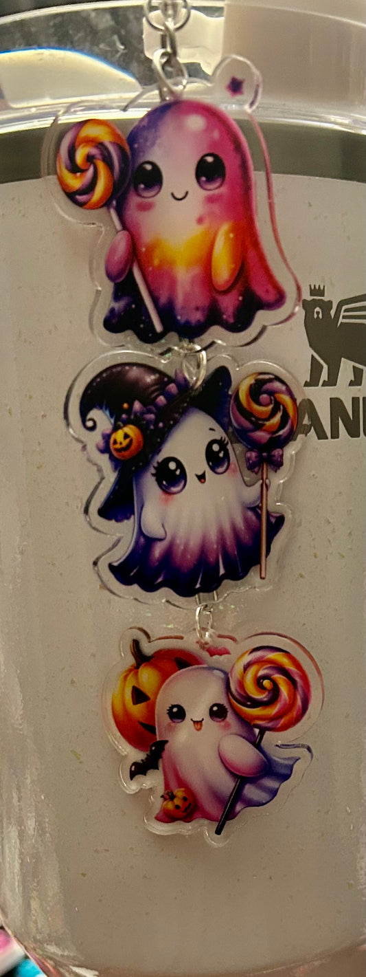 Ghost Straw Topper Dangle Charm