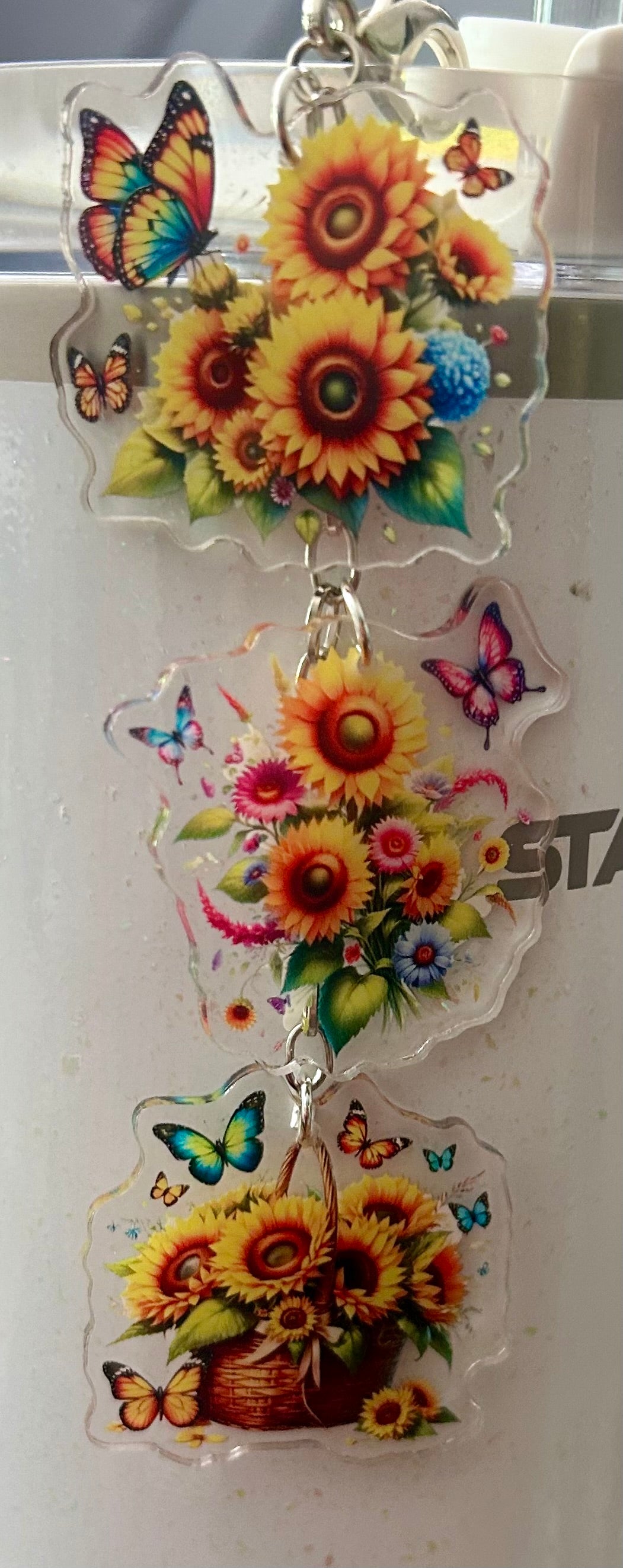 Sunflowers Straw Topper Dangle Charm