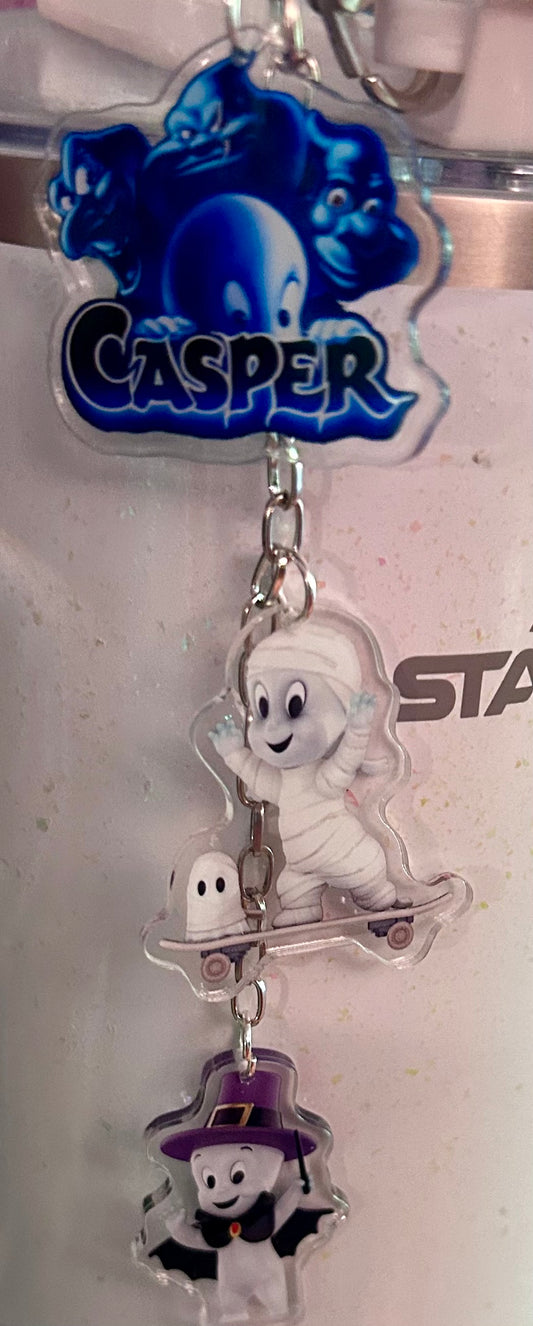 Ghost Straw Topper Dangle Charm