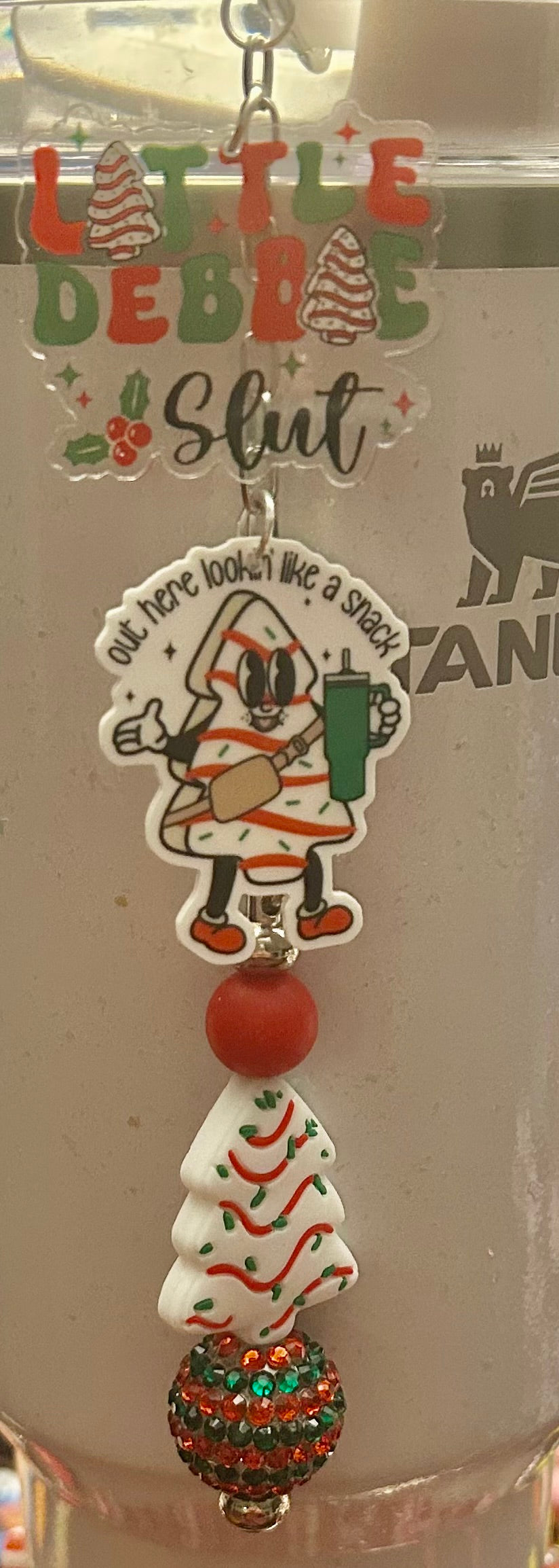 Christmas Tree Cake Straw Topper Dangle Charm